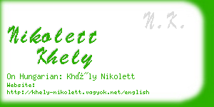 nikolett khely business card